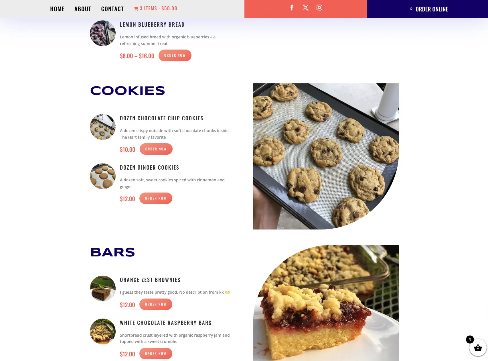 Katelynne&#x27;s Kitchen menu page